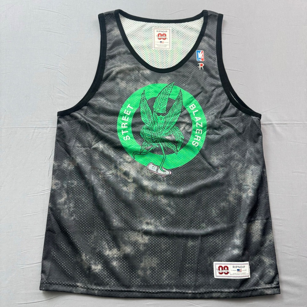 Ripndip Street Blazers Basketball Jersey Grey Tie Dye Mesh Tank Top Gram 1 Mens